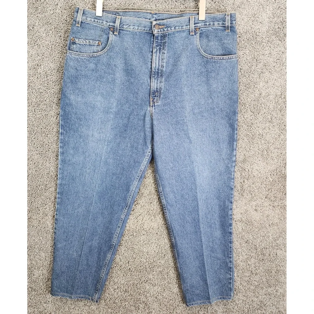 Vintage Levis 545 Jeans Mens 44x30 Blue Denim Brown Tab Loose Fit Baggy 1990s Y2